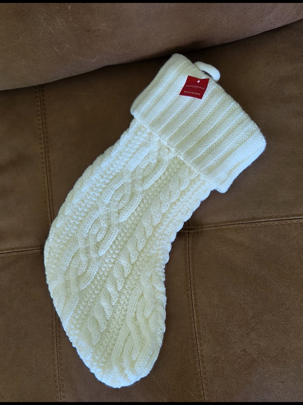 Wondershop Cream Cable Knit Christmas Stocking - Picture 3 of 5